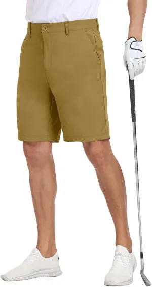 MoFiz Men's Athletic Shorts Slim Stretch 9" Golf Shorts Lightweight Hiking Summer Shorts Active Waistband