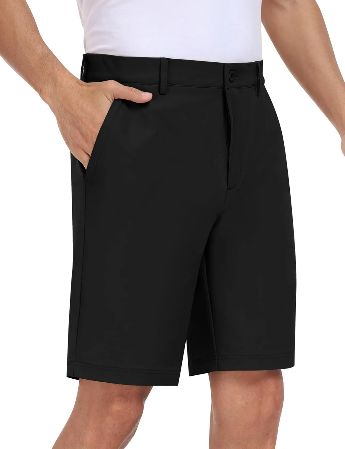 MoFiz Men's Athletic Shorts Slim Stretch 9" Golf Shorts Lightweight Hiking Summer Shorts Active Waistband