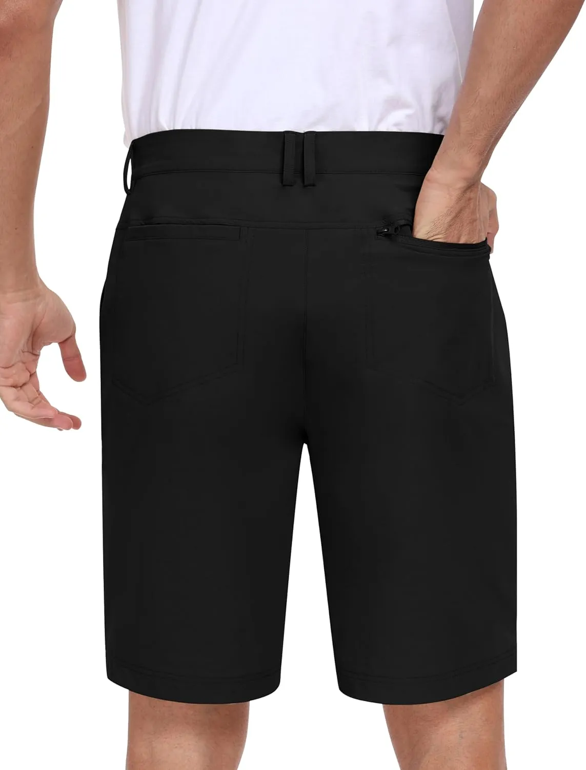 MoFiz Men's Athletic Shorts Slim Stretch 9" Golf Shorts Lightweight Hiking Summer Shorts Active Waistband