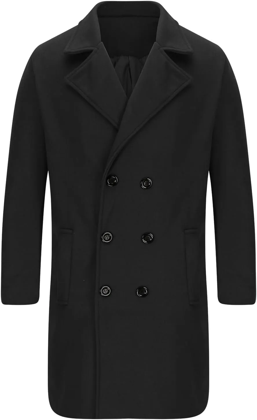 Muscularfit Trench Coat Men Waterproof Single-Breasted Windbreaker Jackets Fashion Lapel Neck Solid Winter Outerwear Jacket
