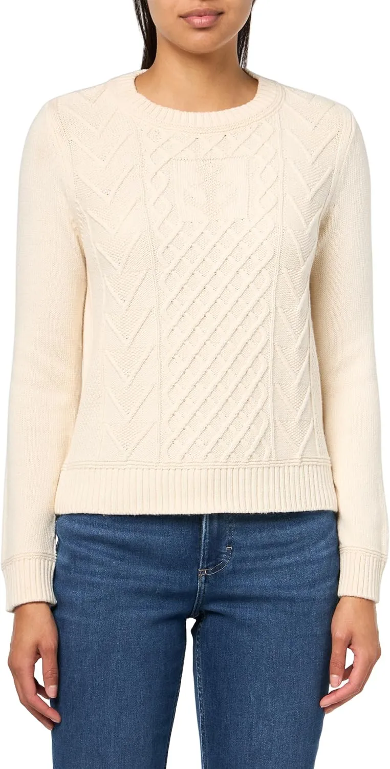 Nautica Women's Long Sleeve Anchor Crewneck Sweater