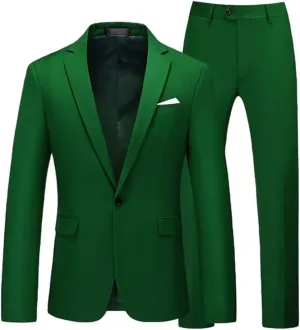 One Button Formal Suits for Men Wedding Slim Fit 2 Piece Dress Business Party Jacket and Pants