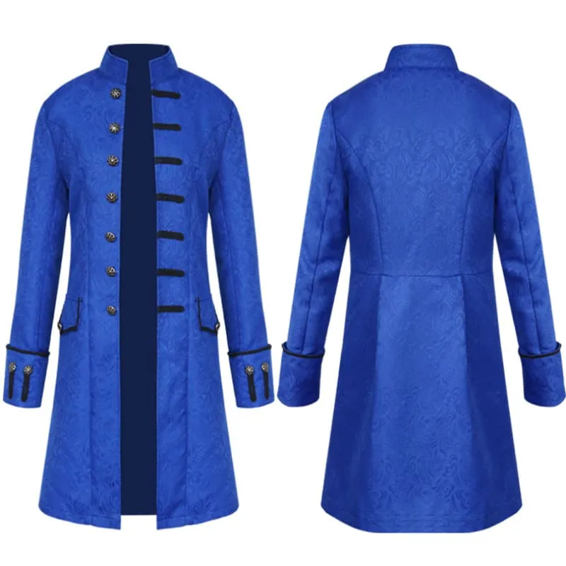 Ornate Punk Vintage Nehru Collar Jacquard Design Tuxedo Coats