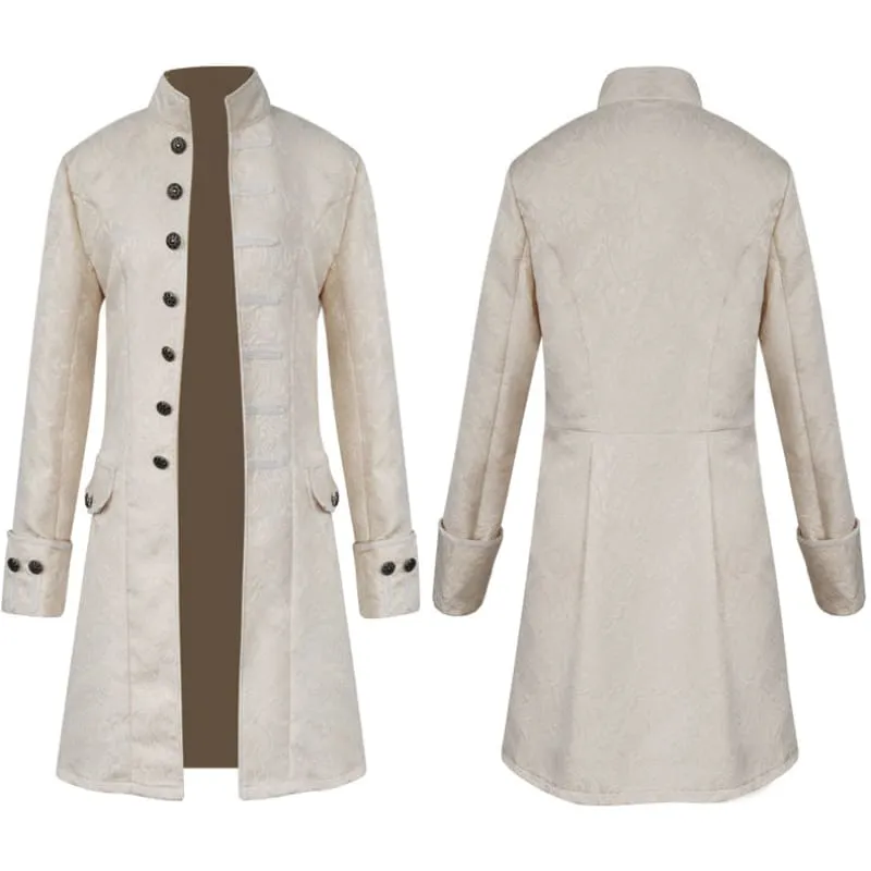 Ornate Punk Vintage Nehru Collar Jacquard Design Tuxedo Coats