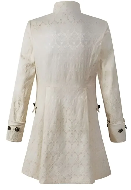 Ornate Punk Vintage Nehru Collar Jacquard Design Tuxedo Coats