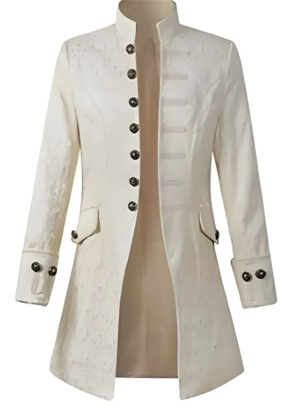 Ornate Punk Vintage Nehru Collar Jacquard Design Tuxedo Coats