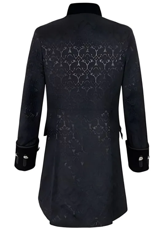 Ornate Punk Vintage Nehru Collar Jacquard Design Tuxedo Coats