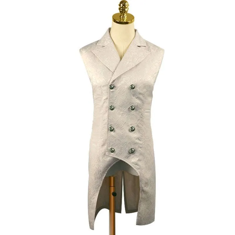 Ornate Punk Vintage Nehru Collar Jacquard Design Tuxedo Coats