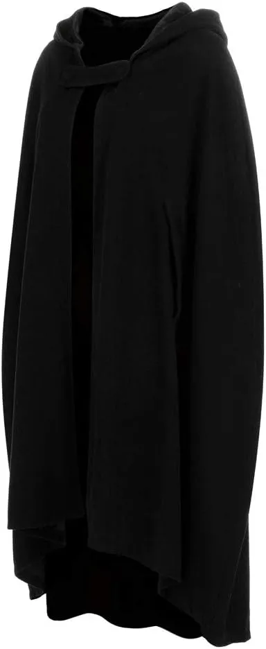 Overcoat for Women Winter Cloak with Arm Slits Womens Cape Hooded Cardigans Mid Length Open Front Poncho Outwear