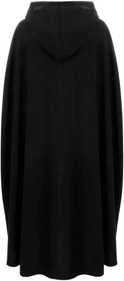 Overcoat for Women Winter Cloak with Arm Slits Womens Cape Hooded Cardigans Mid Length Open Front Poncho Outwear