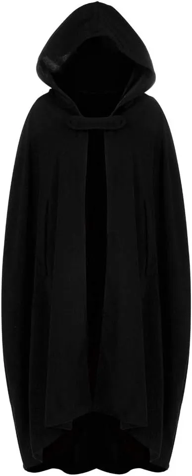 Overcoat for Women Winter Cloak with Arm Slits Womens Cape Hooded Cardigans Mid Length Open Front Poncho Outwear
