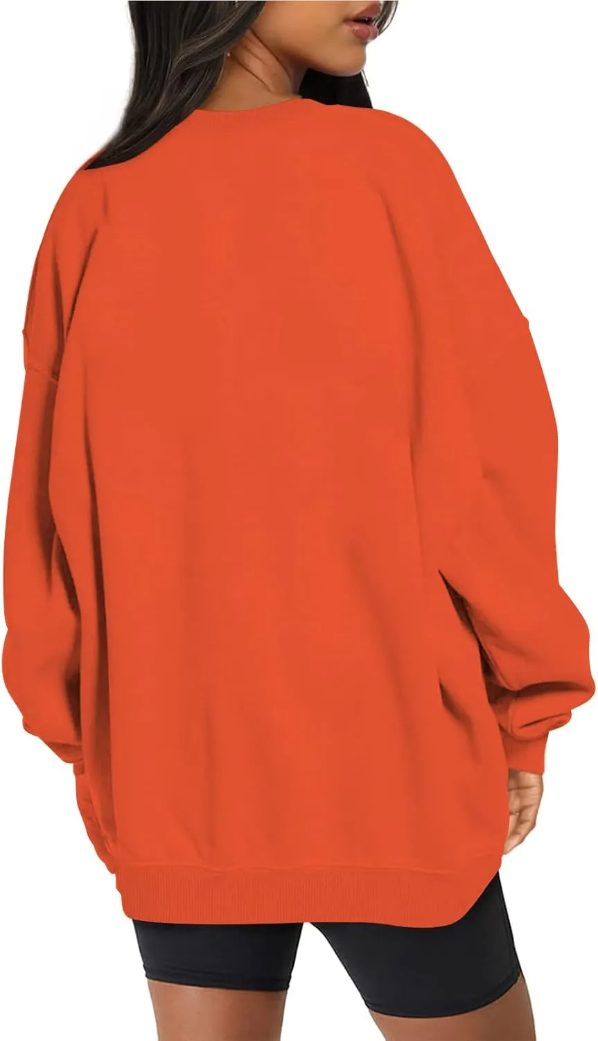 Oversized Crewneck Sweatshirt Women Trendy y2k Clothes Teen Girls Long Sleeve Drop Shoulder Pullover Fleece Sweatshirts