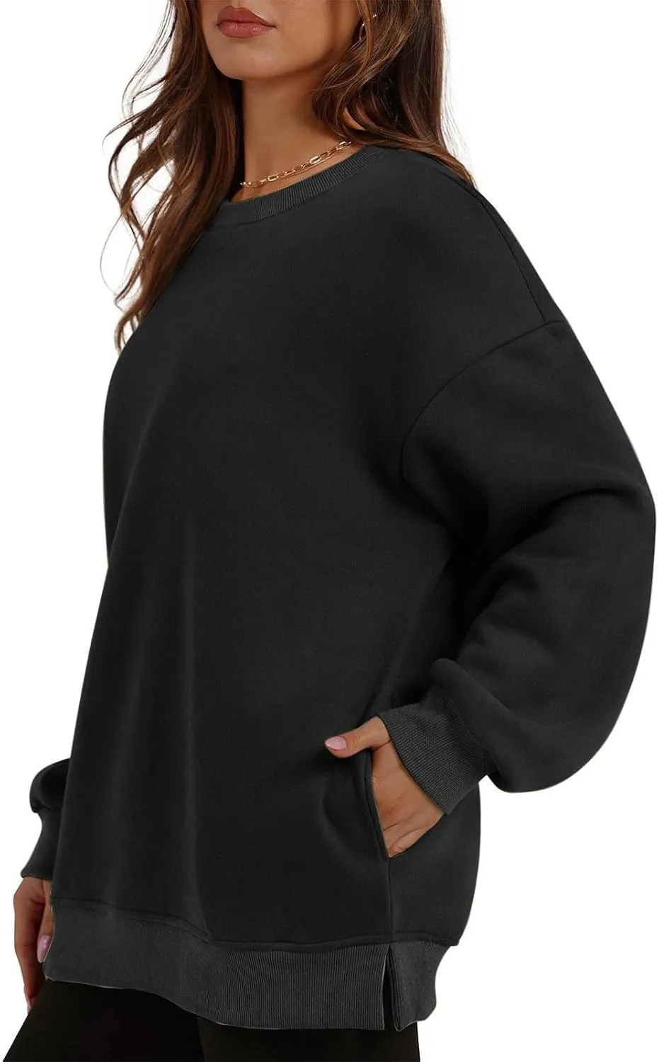 Oversized Crewneck Sweatshirts For Women Fleece Long Sleeve Pullover Tops Fall Fashion Outfits 2024 Winter Sweaters