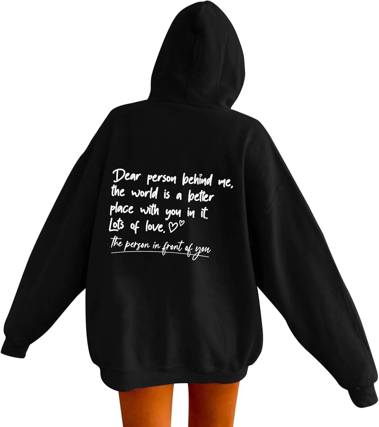 Oversized Hoodies for Women Fleece Casual Long Sleeve Letter Graphic Print Hoodie Sweatshirts Drawstring Pullover Pocket