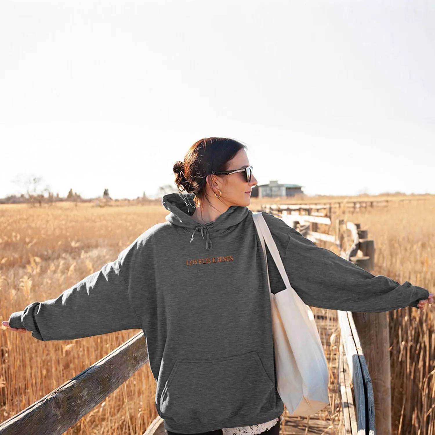 Oversized Hoodies for Women Loose Fit Letter Graphic Sweatshirts 2024 Fall Pullover Sweaters Teen Girls Preppy Top