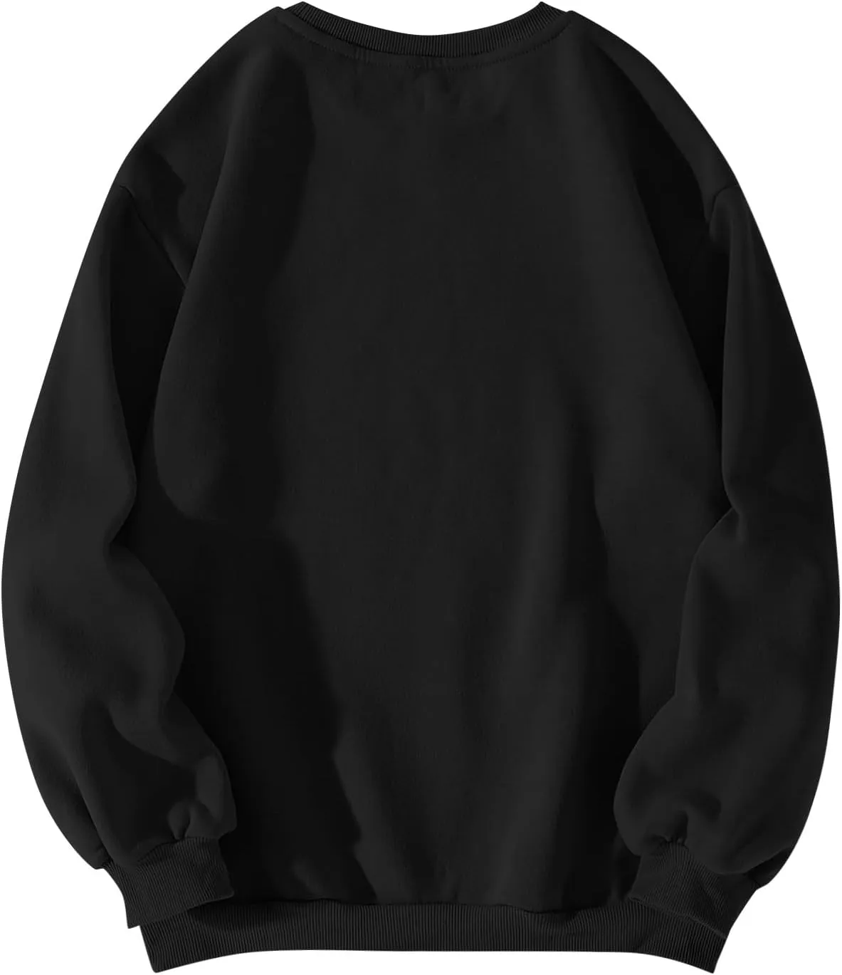 Oversized Sweatshirt for Women Fleece Bow Print Crewneck Sweatshirts Long Sleeve Drop Shoulder Comfy Cotton Pullover