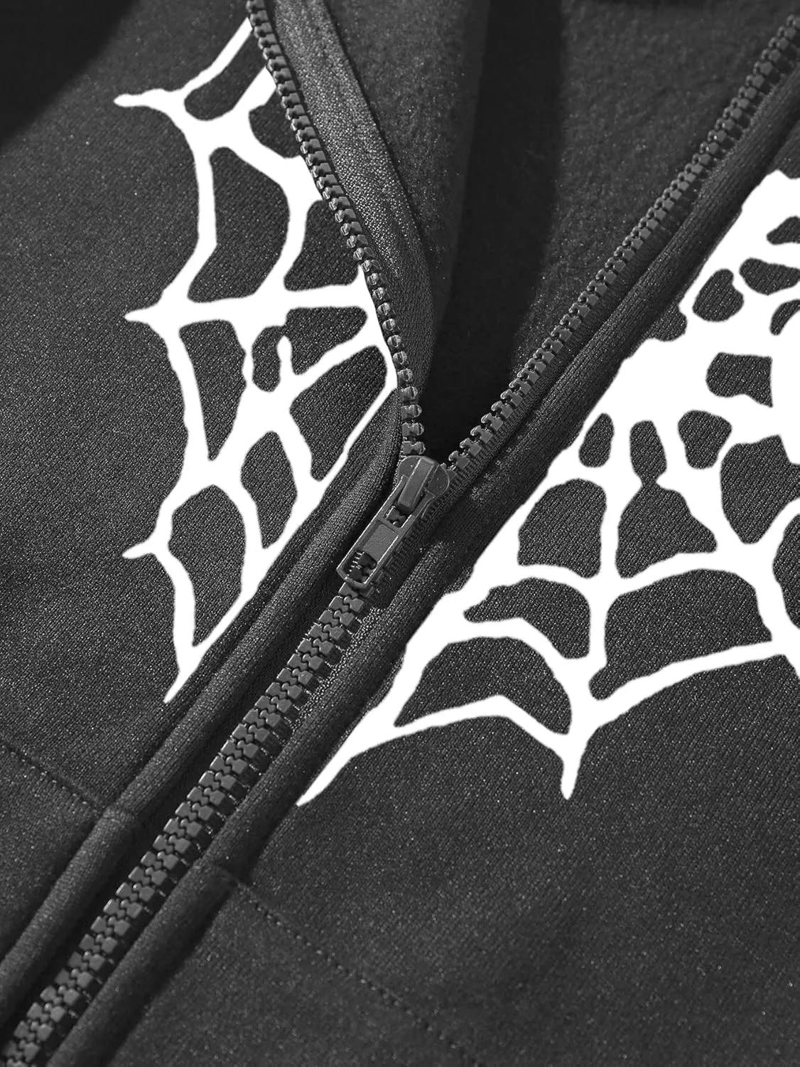 Oversized Y2K Zip Up Hoodie for Women Men Gothic Spider Web Heart Graphic Sweatshirt Punk Harajuku Alt Emo Streetwear