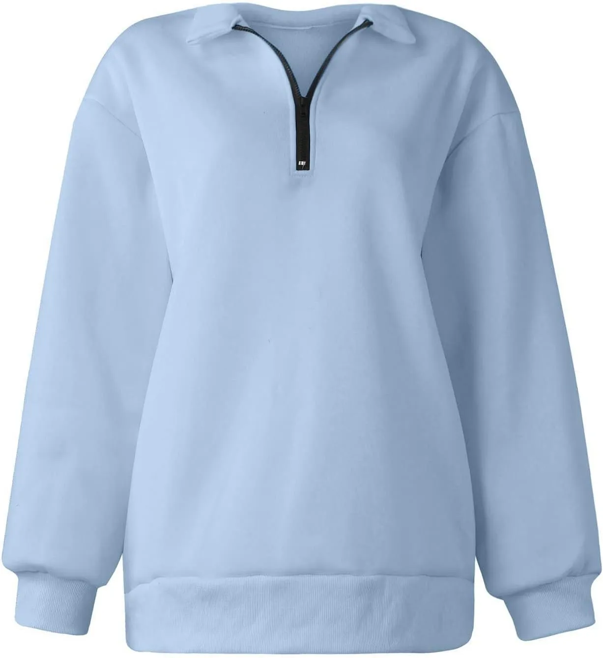 Oversized Zip Up Sweatshirts For Women 2023 Fall Fashion Outfits Casual Quarter Zip Long Sleeve Pullover Hoodies