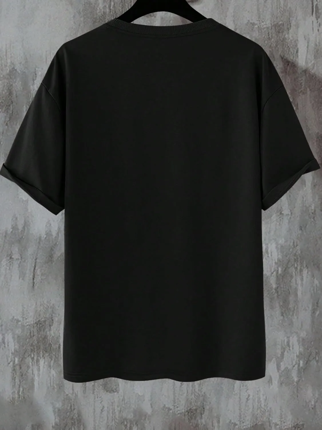 OYOANGLE Men's Oversized Graphic Print Short Sleeve Round Neck Streetwear Tee Shirt Tops