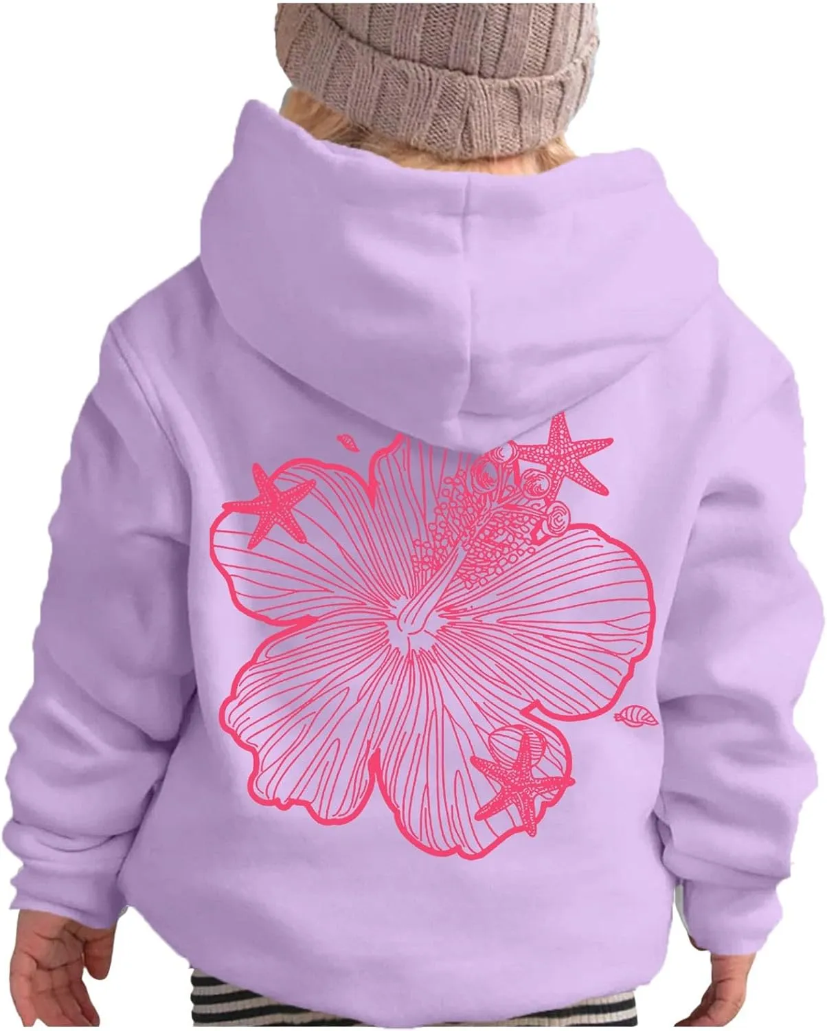 Palm Puff Hoodie for Kids Letter Graphic Hoodie Cute Preppy Sweatshirt Teen Girls Long Sleeve Tops with Pockets