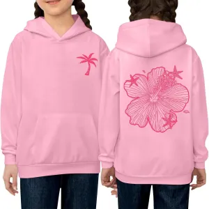 Palm Puff Hoodie for Kids Letter Graphic Hoodie Cute Preppy Sweatshirt Teen Girls Long Sleeve Tops with Pockets