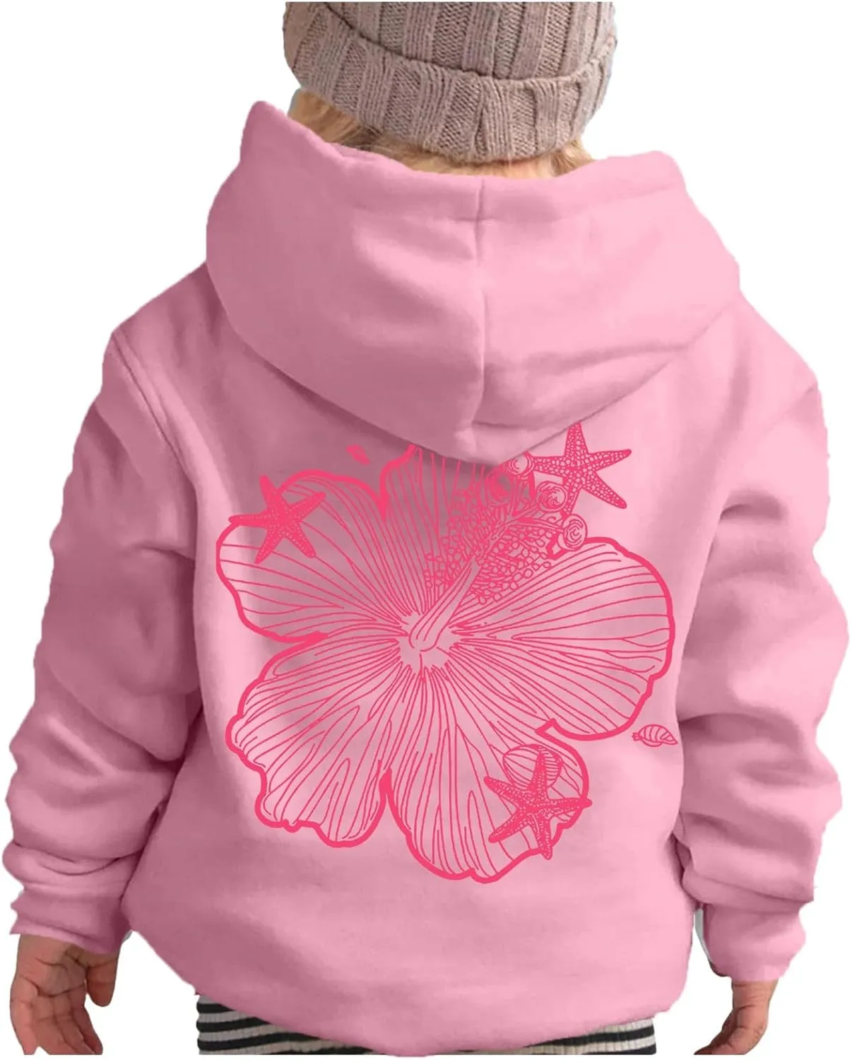 Palm Puff Hoodie for Kids Letter Graphic Hoodie Cute Preppy Sweatshirt Teen Girls Long Sleeve Tops with Pockets