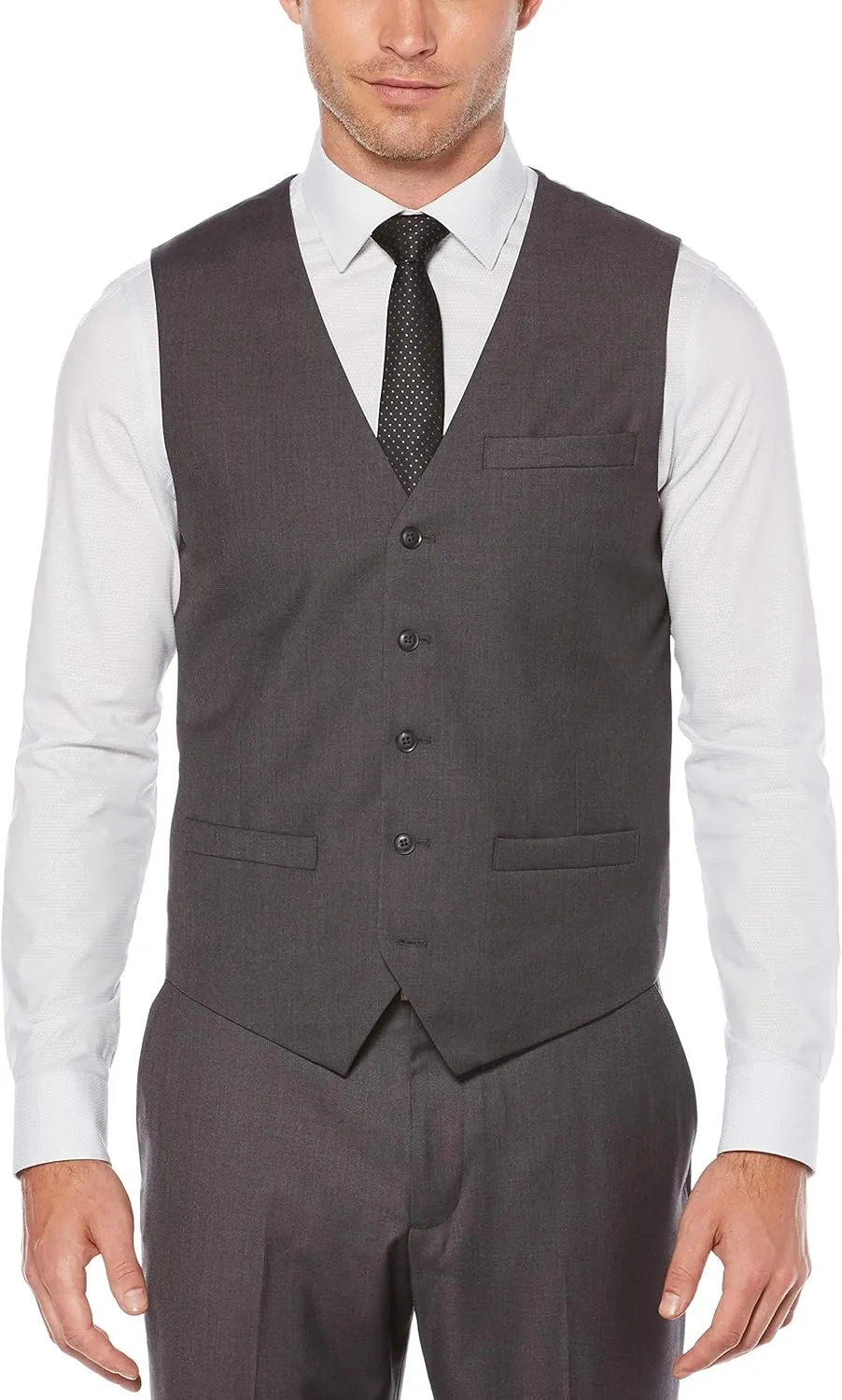 Perry Ellis mens Solid Stretch Suit Vest