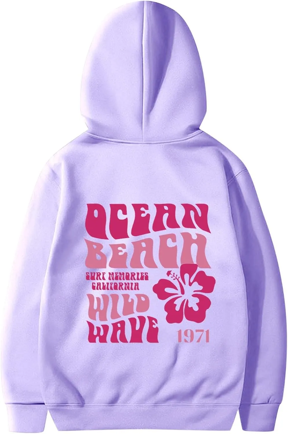 Pink Hoodie Oversized Sweatshirt for Women Teen Girls Letter Graphic Long Sleeve Drawstring Pullover Y2k Hoodies
