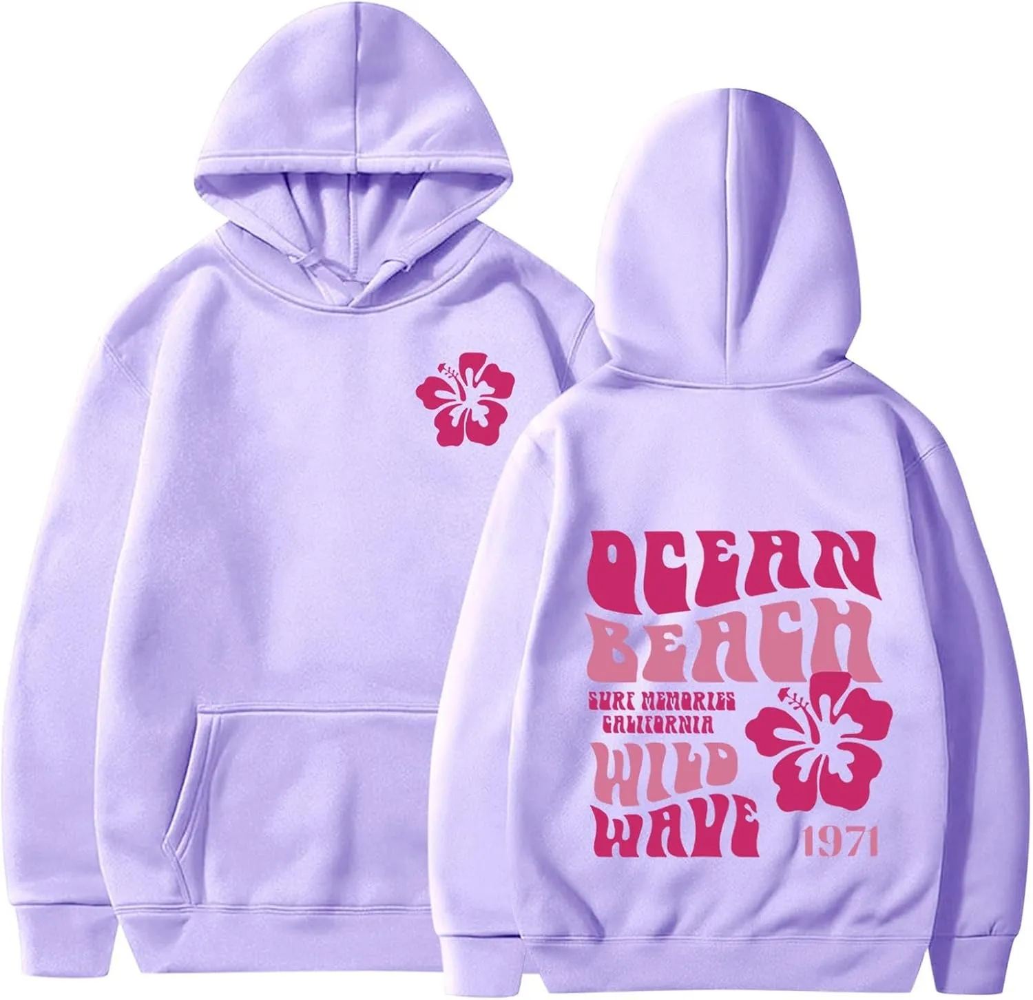 Pink Hoodie Oversized Sweatshirt for Women Teen Girls Letter Graphic Long Sleeve Drawstring Pullover Y2k Hoodies