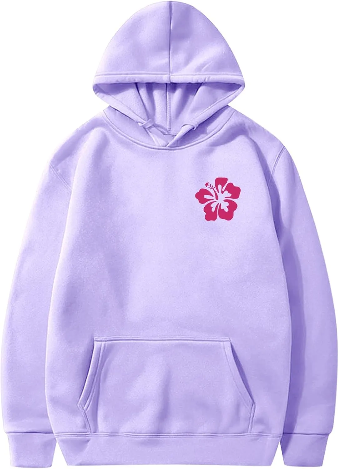 Pink Hoodie Oversized Sweatshirt for Women Teen Girls Letter Graphic Long Sleeve Drawstring Pullover Y2k Hoodies