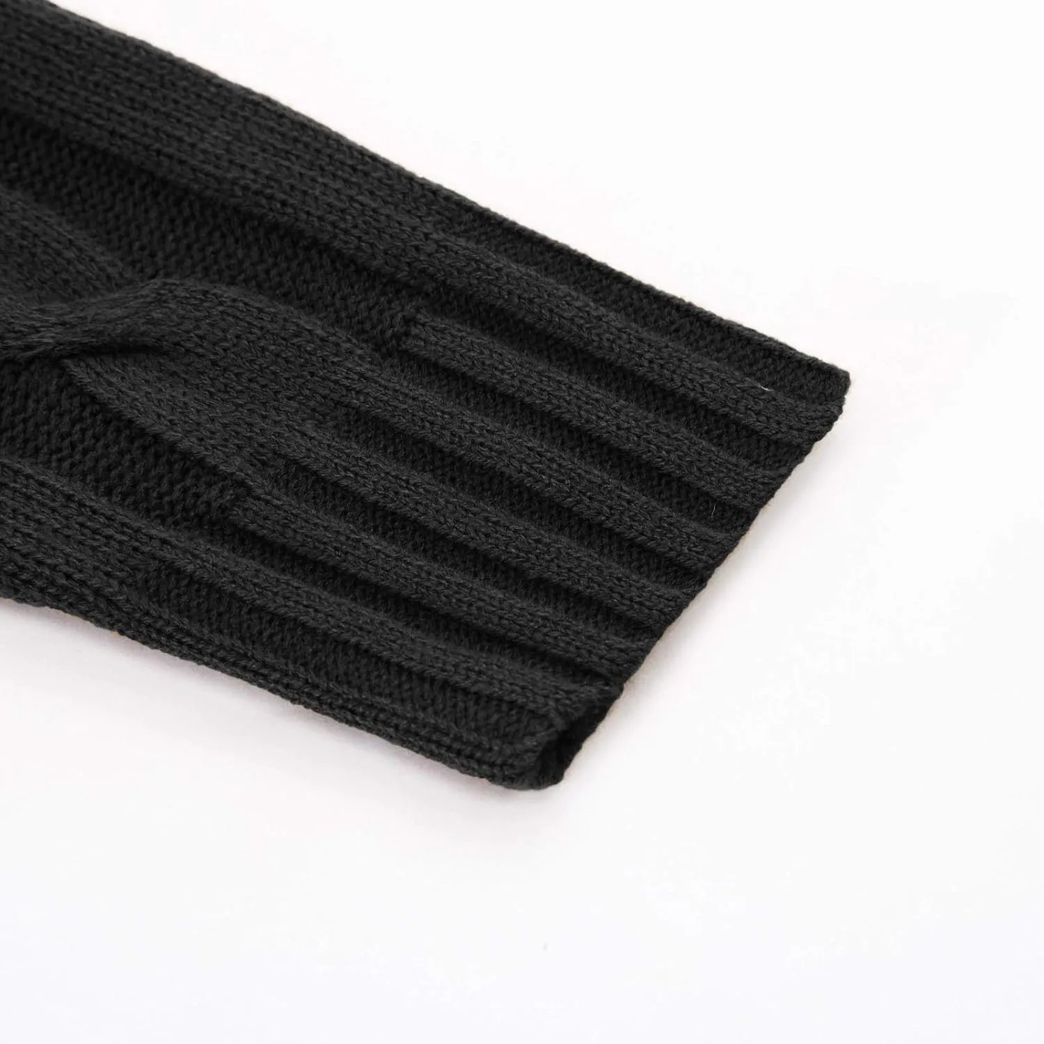 PJ PAUL JONES Men's Cardigan Sweaters Stand Collar Cable Knit Button Sweater