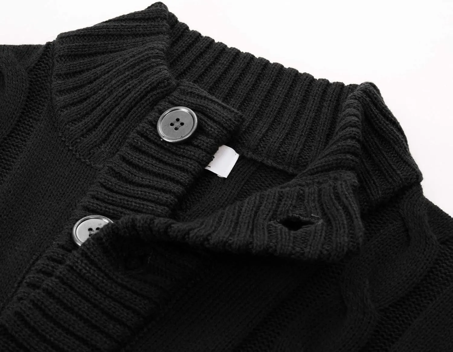 PJ PAUL JONES Men's Cardigan Sweaters Stand Collar Cable Knit Button Sweater