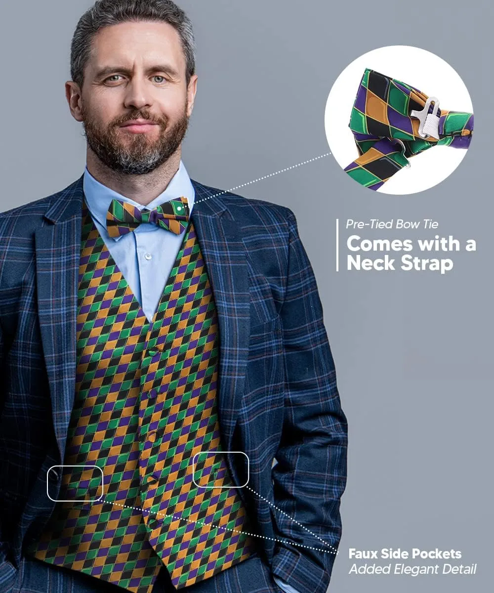 Premium Celebration Suit Vest for Men 2PC Set - Vest & Bow Tie