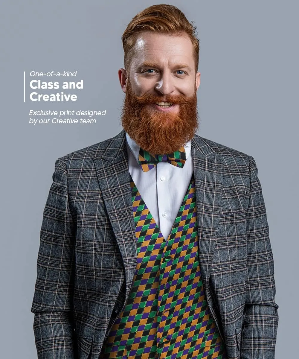 Premium Celebration Suit Vest for Men 2PC Set - Vest & Bow Tie