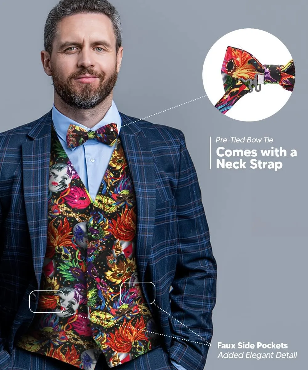 Premium Celebration Suit Vest for Men 2PC Set - Vest & Bow Tie