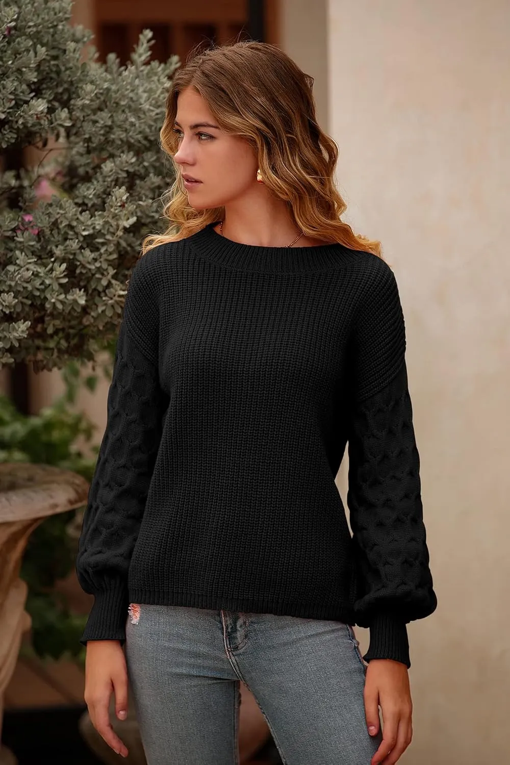 PRETTYGARDEN Women's 2025 Winter Pullover Sweater Casual Long Sleeve Crewneck Loose Chunky Knit Jumper Tops Blouse