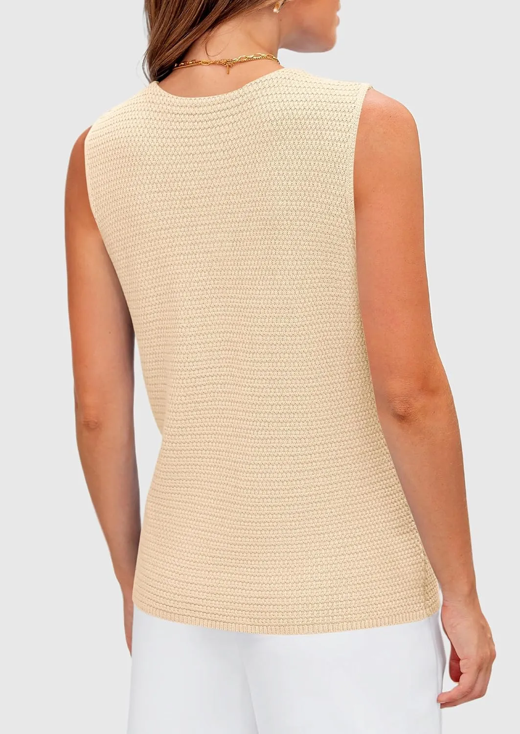 PRETTYGARDEN Women's Knit Sweater Vest 2025 Summer Sleeveless Button Down Tank Tops Trendy Business Casual Outfits