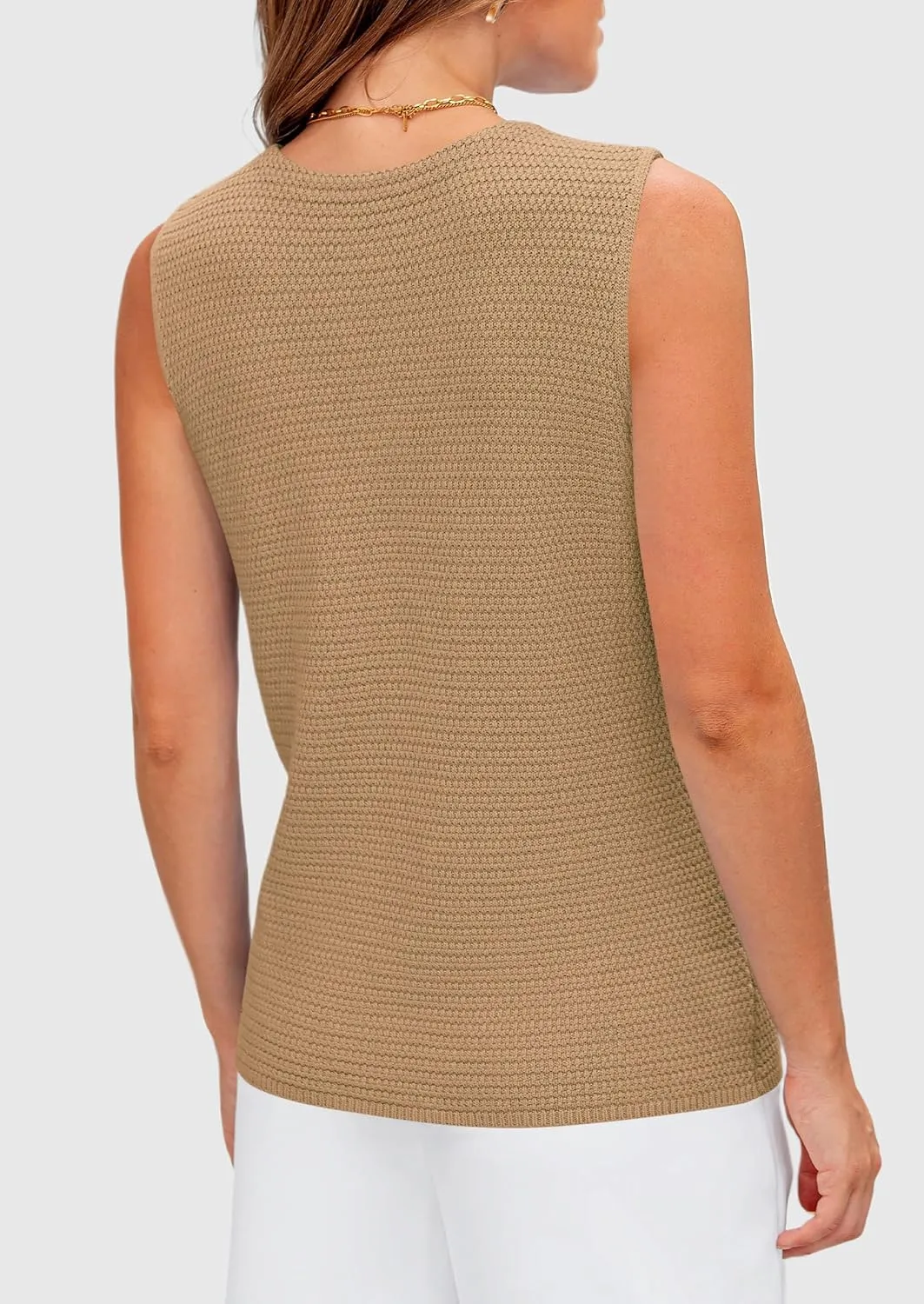 PRETTYGARDEN Women's Knit Sweater Vest 2025 Summer Sleeveless Button Down Tank Tops Trendy Business Casual Outfits