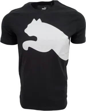 PUMA Mens Oversized Logo Tee Top Crew Neck Crew Neck (Small, Puma Black)