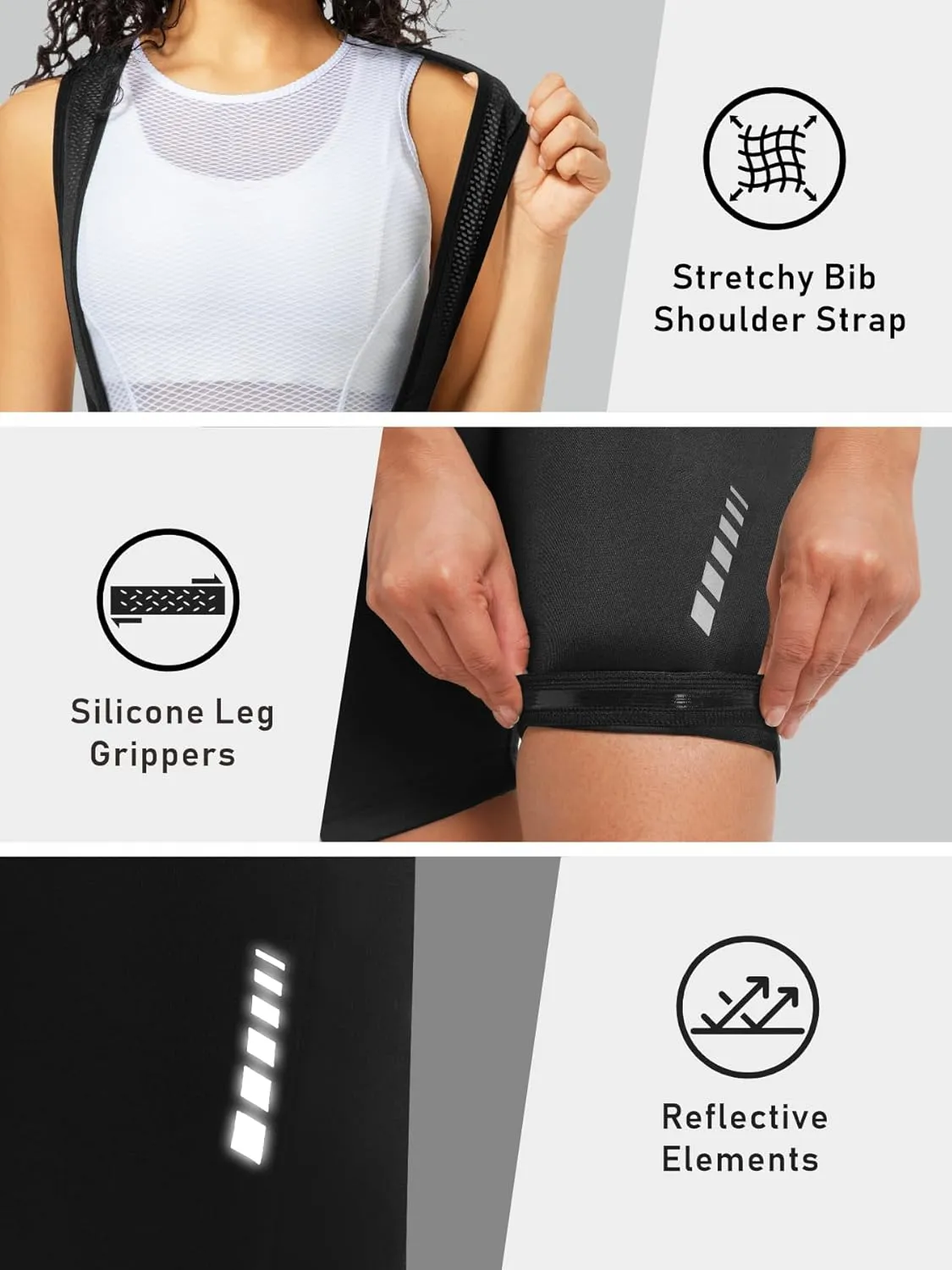 qualidyne Women's Cycling Bib Shorts 4D Padded Bike Shorts Road Biking Bicycle Tights Breathable