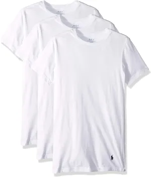 Ralph Lauren Mens Slim Fit Cotton Crew Tee Undershirt, White, X-Small US