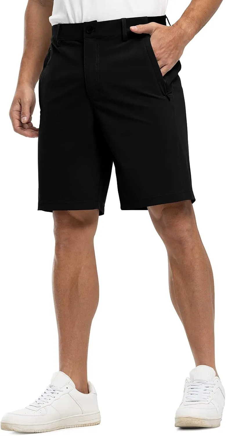 Rdruko Men's Golf Shorts Stretch Dry Fit 9" Lightweight Casual Dress Work Shorts with Pockets