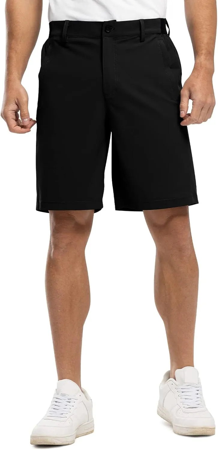 Rdruko Men's Golf Shorts Stretch Dry Fit 9" Lightweight Casual Dress Work Shorts with Pockets