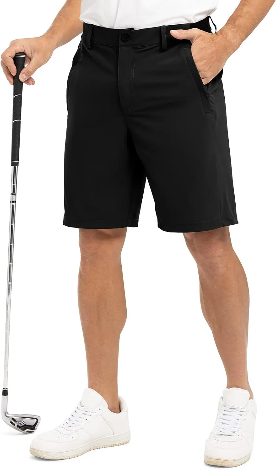 Rdruko Men's Golf Shorts Stretch Dry Fit 9" Lightweight Casual Dress Work Shorts with Pockets