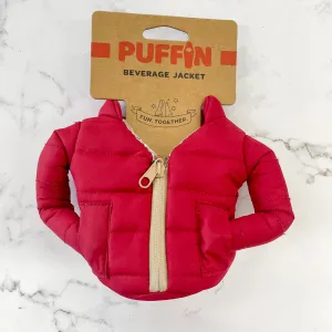 Red and Tan Puffin Beverage Jacket