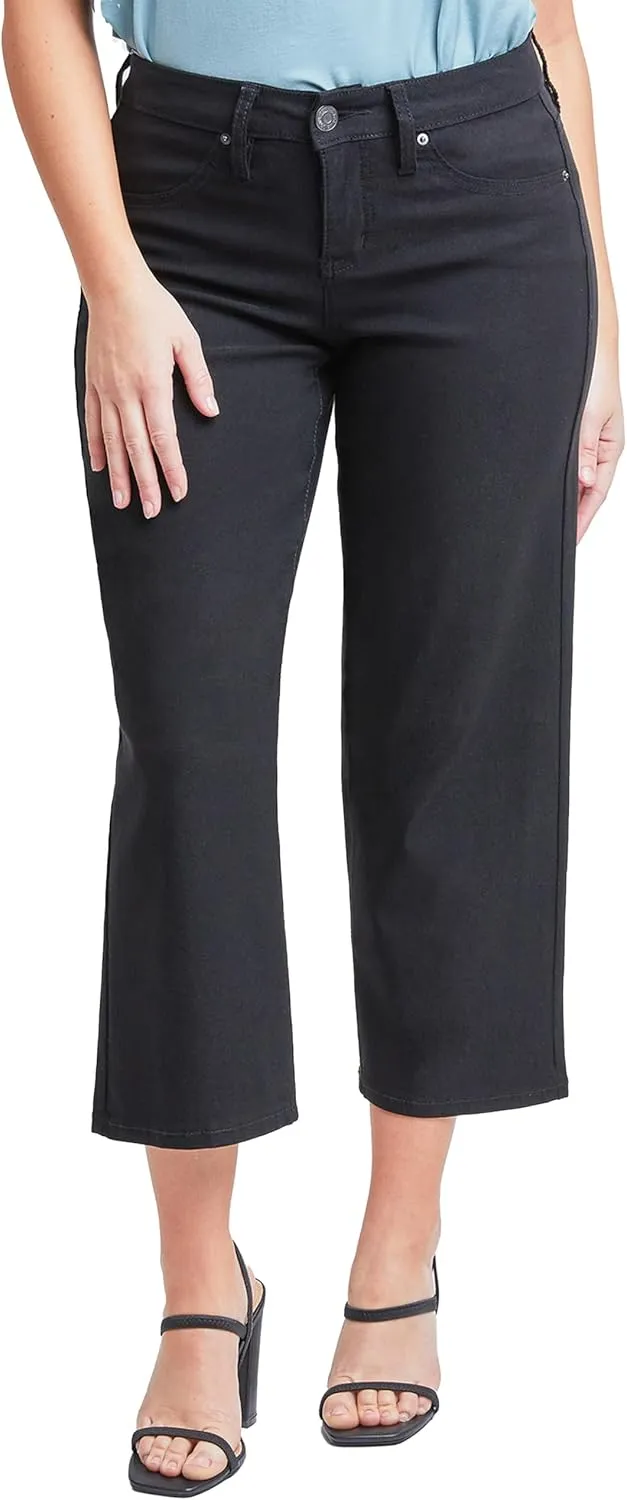 Royalty For Me Womens Women's Hyperstretch High Rise Wide Leg Flood Pantspants