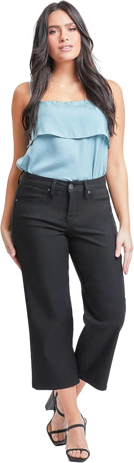 Royalty For Me Womens Women's Hyperstretch High Rise Wide Leg Flood Pantspants