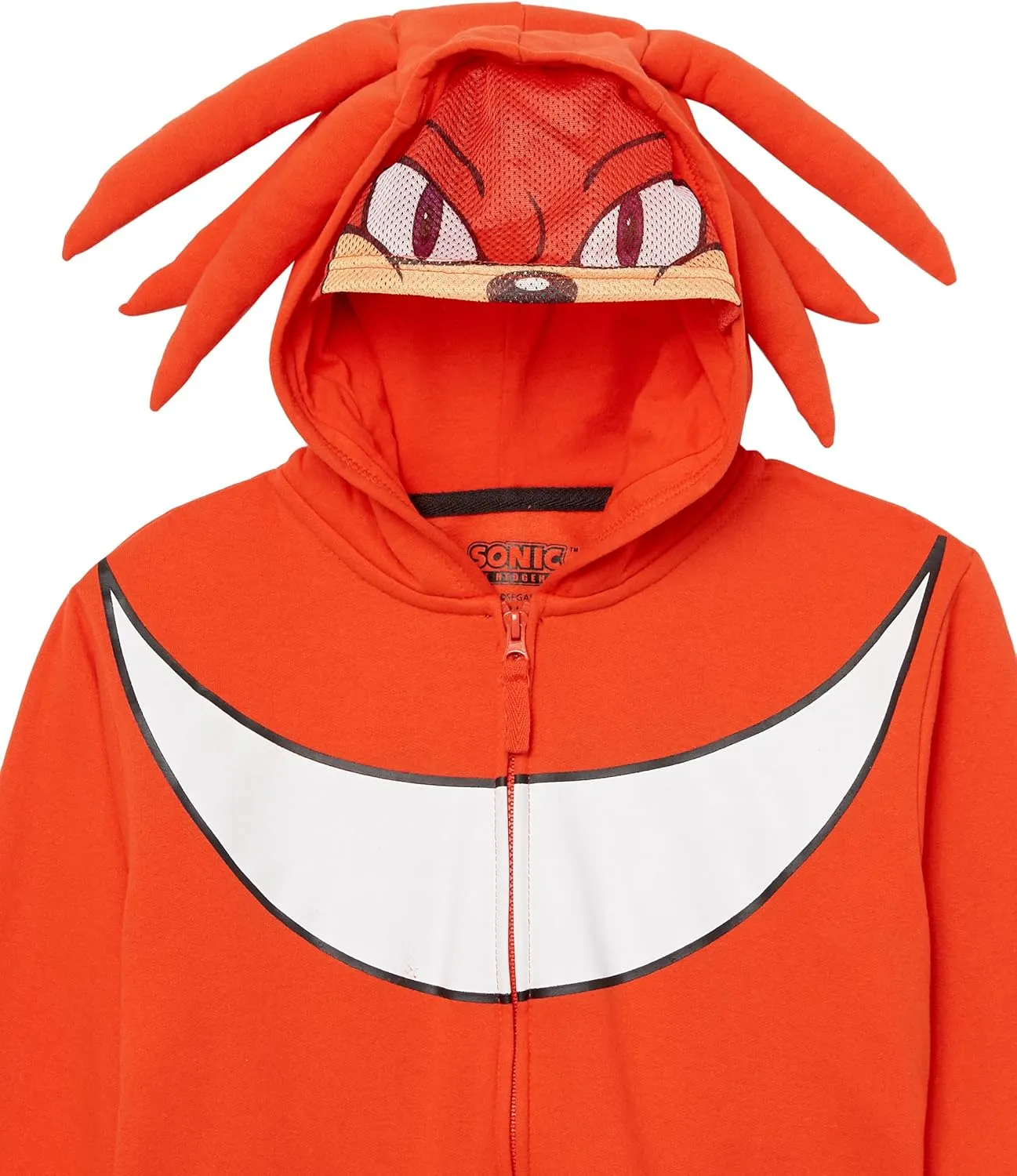 SEGA Little Sonic The Hedgehog Costume Zip Up Fleece Hoodie-Boys 4-20, Knuckles (Red), 4