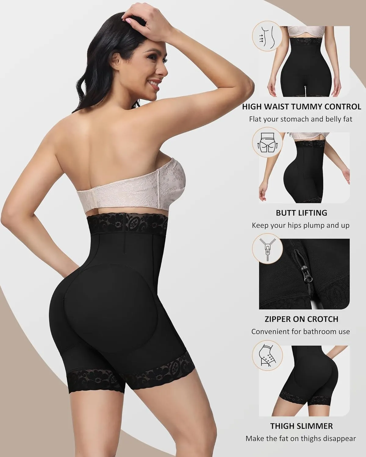 SHAPSHE Butt Lifting Shapewear Tummy Control Shorts Fajas Colombianas Shapewear Shorts Compression Underwear Women