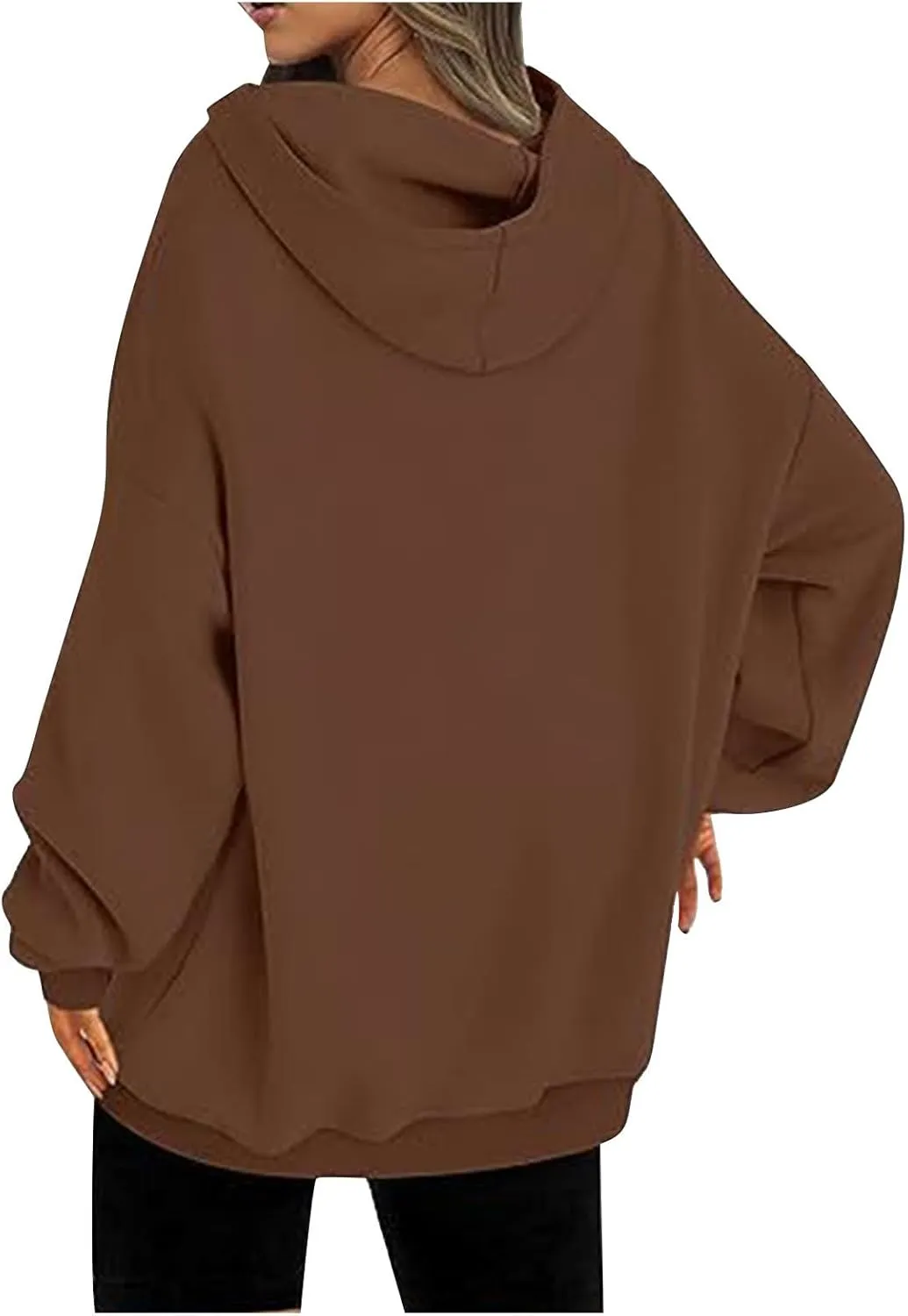 SMIDOW Oversized Hoodies For Women Casual Fall Fashion Pullover Tops Solid Loose Comfy Hooded Sweatshirts 2023